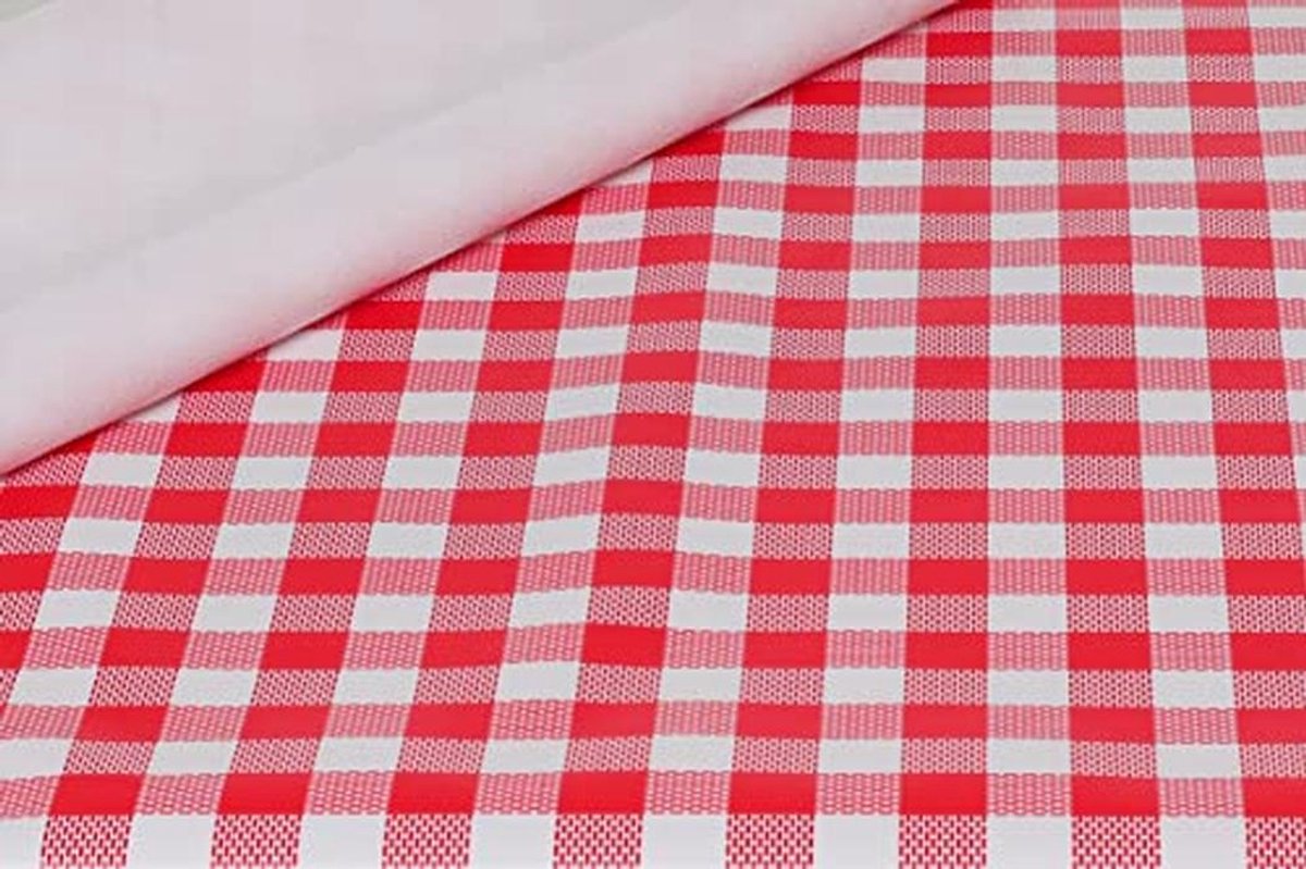 Afwasbaar Geruit Tafelkleed - Rechthoekig 140 x 200 cm - Rood