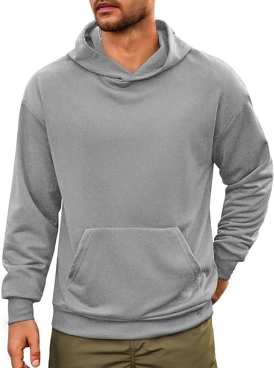 Heren hoodie met capuchon en kangaroozak - Lange mouwen, casual sport sweatshirt