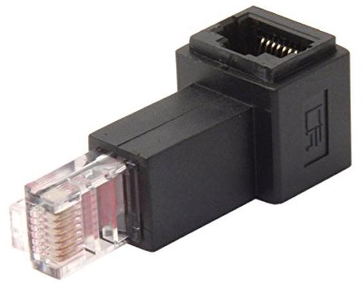 Cat6 Cat5e Mannelijke naar Vrouwelijke LAN Ethernet Adapter 90 Graden