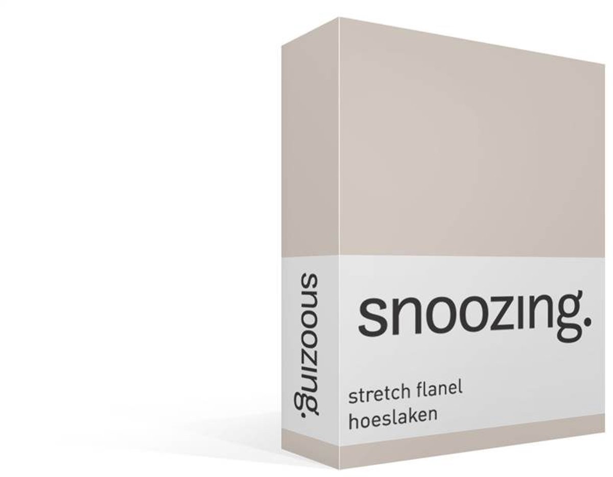 Snoozing stretch flanel hoeslaken - 70/80x200/220 cm - Eenpersoons - Zand