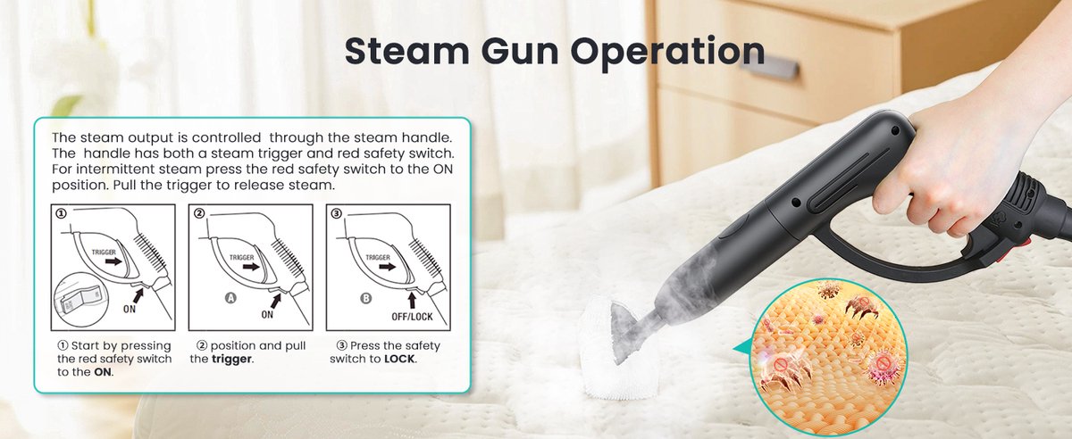 Aspiron AS-CA042 Stoomreiniger - 80 PSI, 145°C stoom thumbnail 6