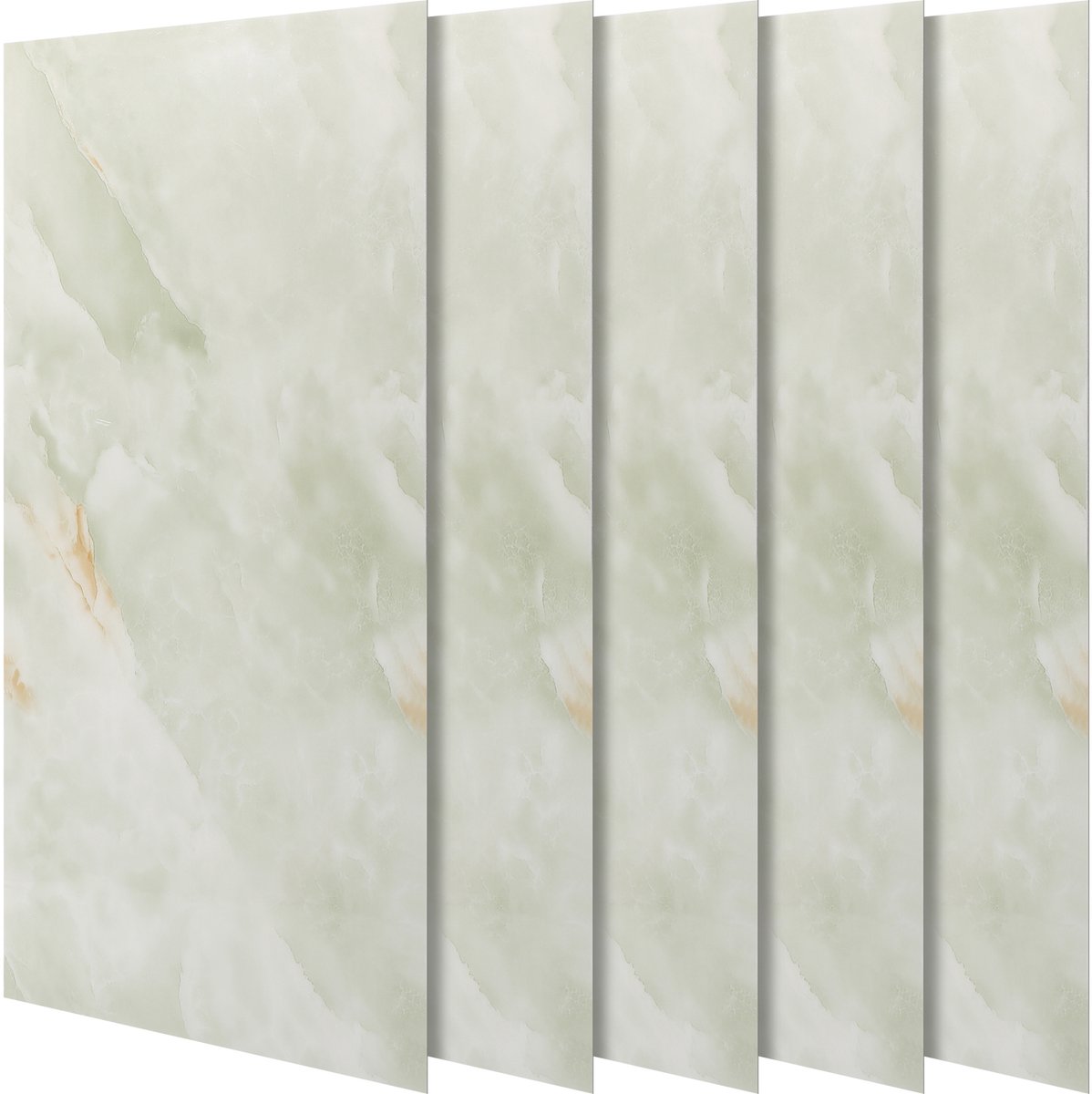 Set van 20 Zelfklevende Douchewand Stickers - 30x60 cm Marmerlook Tegels - Waterdichte Plakfolie voor Badkamer & Keuken (Groen Marmer Print)