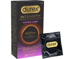 Durex Intensity Extra Glijmiddel Condooms - 10 stuks - Nieuwste generatie ultradunne, latexvrije condooms – Gedeelde lichaamswarmte