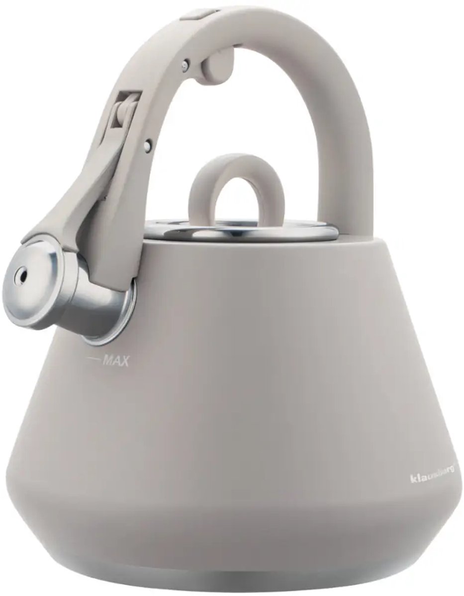 Klausberg 7949 - Fluitketel met fluit - 2.5 liter - RVS - Grijs
