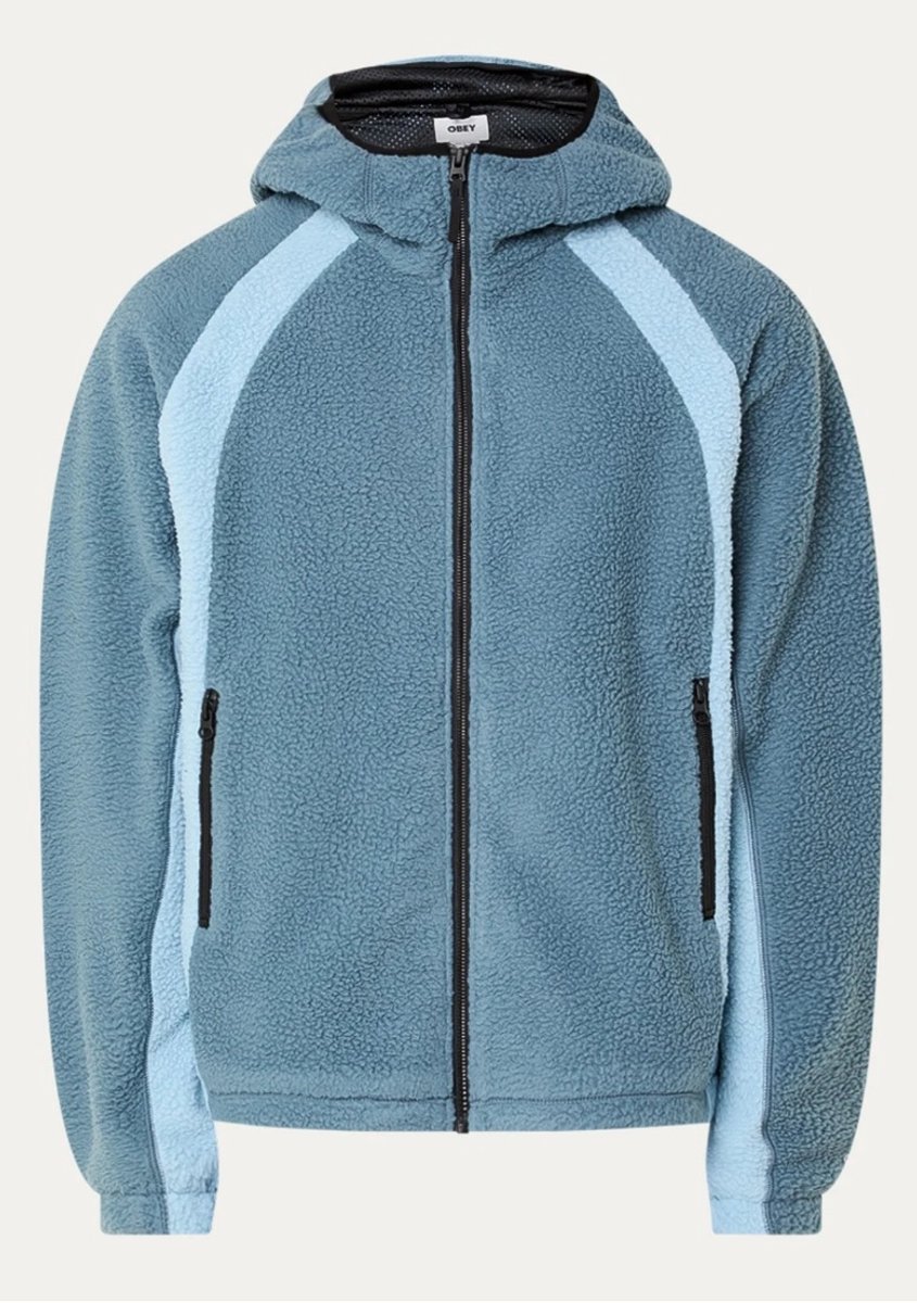 Obey Alta jack van fleece met ritszakken Blauw