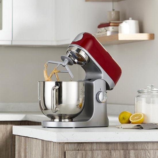 Aura® Mixer met Mengkom - Keukenmachine - Kneedmachine- Rood- 39cm x 24cm x 36cm van Aura — afbeelding 3