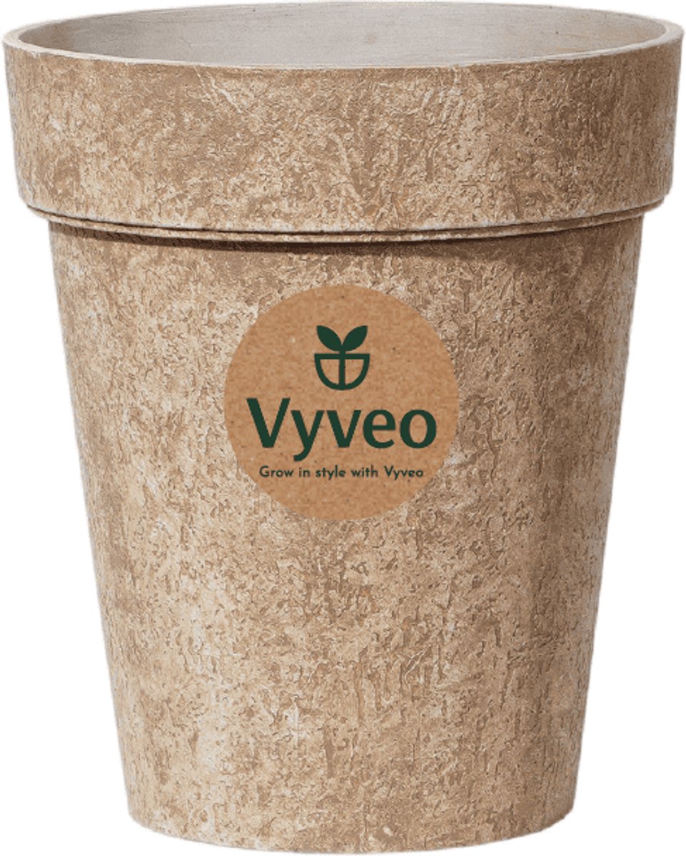 Vyveo - Bloempot Heritage - 32x36 - Bruin (Retro) - Bloempot voor binnen en buiten - Lichtgewicht - Breukbestendig - Vorstbestendig - UV-bestendig