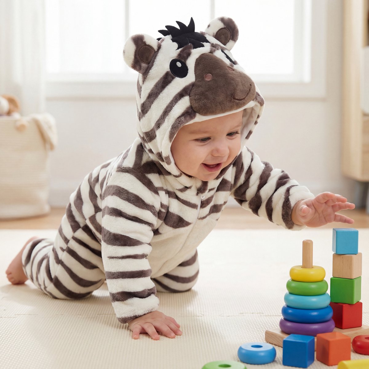 JAXY Baby Onesie - Carnavalskleding Kinderen - Verkleedkleren Jongen en Meisje - Verkleedkleding Kind - Romper - EU (label 90) - Zebra — afbeelding 10