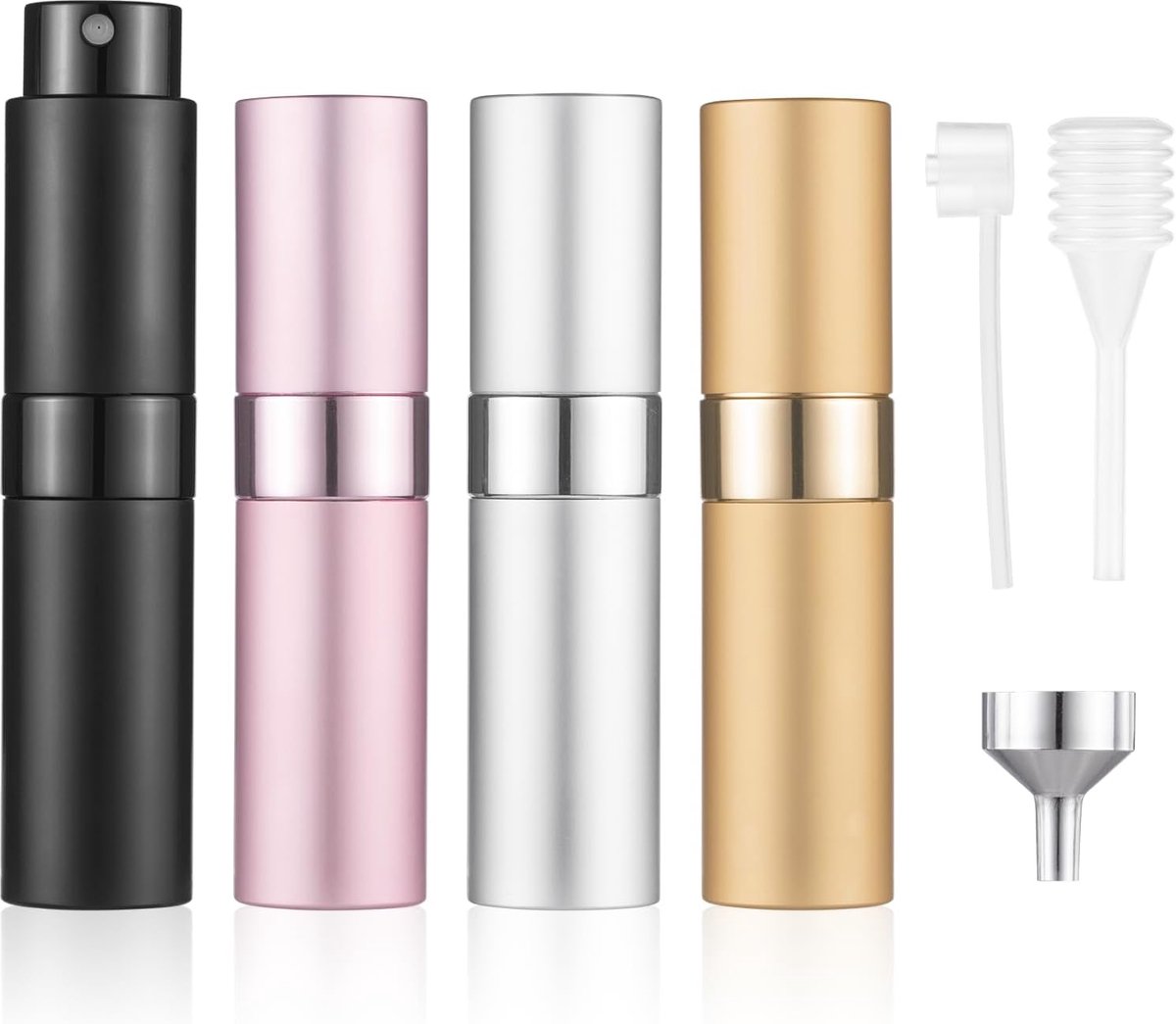 Famanu – Parfumverstuiver set van 4, 8 ml, navulbare mini sprayflessen voor onderweg