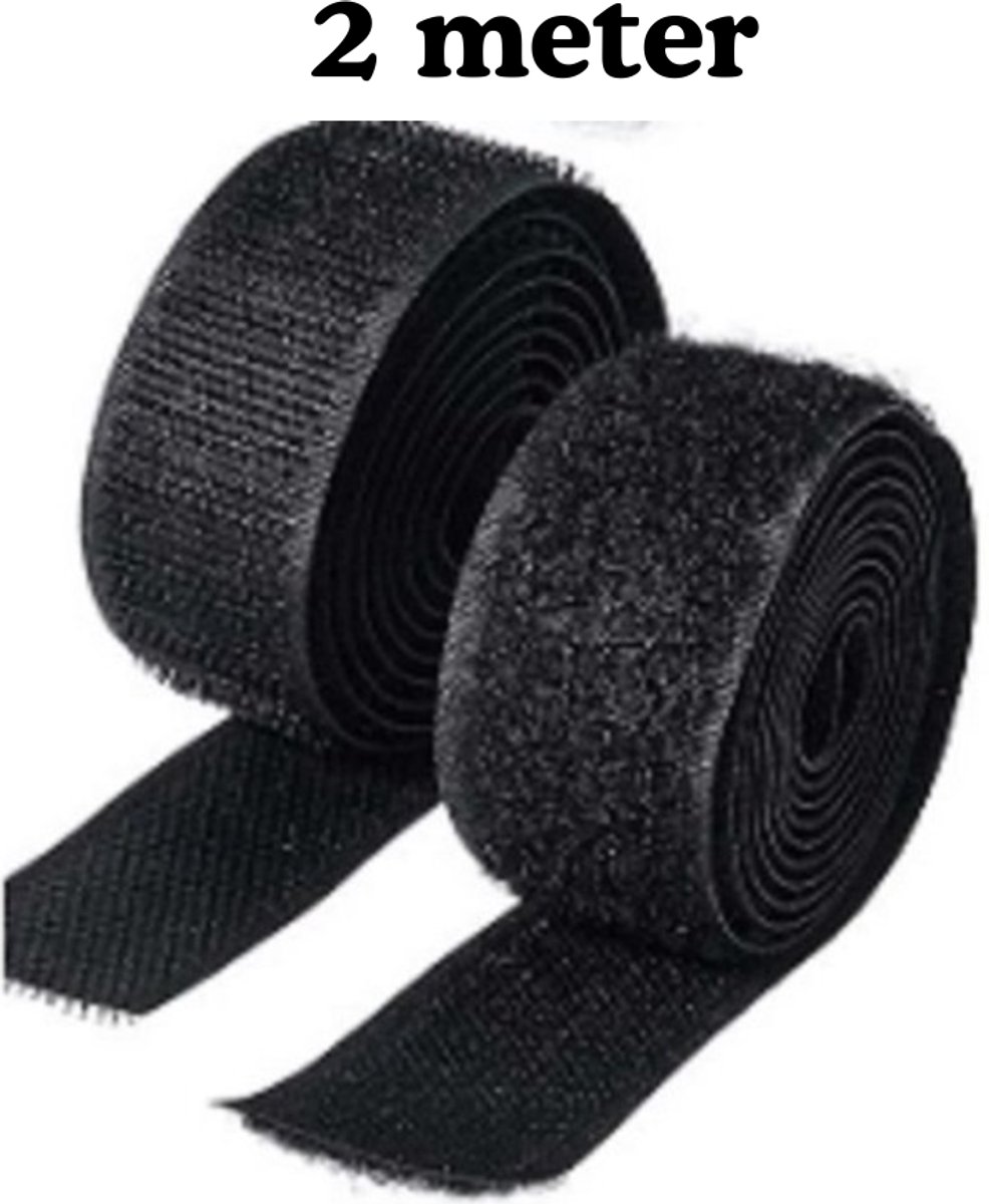Klittenband zwart 20mm naaibaar 2 meter – haak & lus | stevige klittenband voor naaien, textiel, DIY & bevestiging
