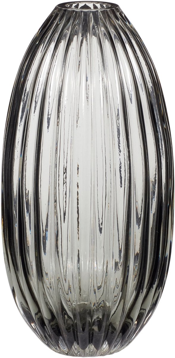 Hübsch Ripple Vase Grey Grijs