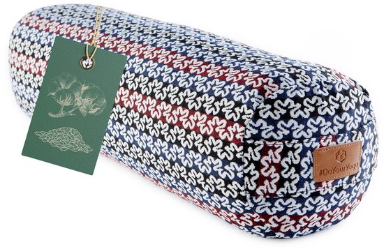#DoYourYoga Tarik Cylindre traversin de yoga à l'épeautre bio (KBA), housse lavable en 100% coton, 68 cm x 22 cm, coussin yoga méditation / assis / coussin zafu pour Yin Yoga