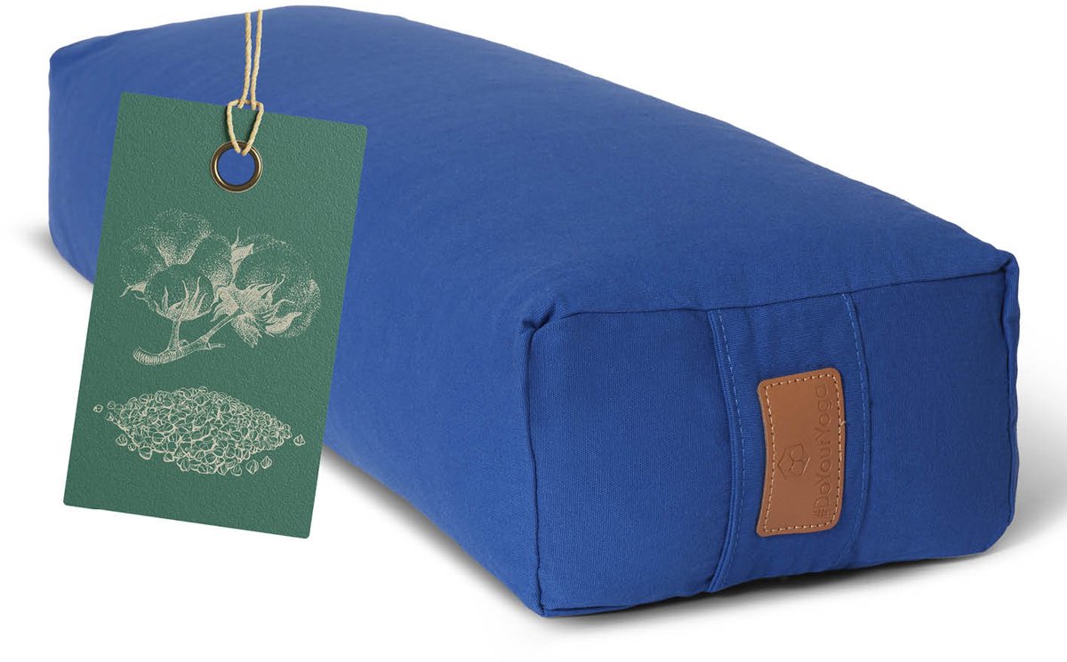Bol.com #DoYourYoga - Hoekig Yoga bolster - »Paravati« - Meditatiekussen met bio-organische boekweit schalen vulling - L67 cm & ... aanbieding