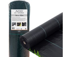 AVOID Anti Worteldoek 1x15m - Grondzeil tegen Onkruid - 110 g/m² - Gronddoek