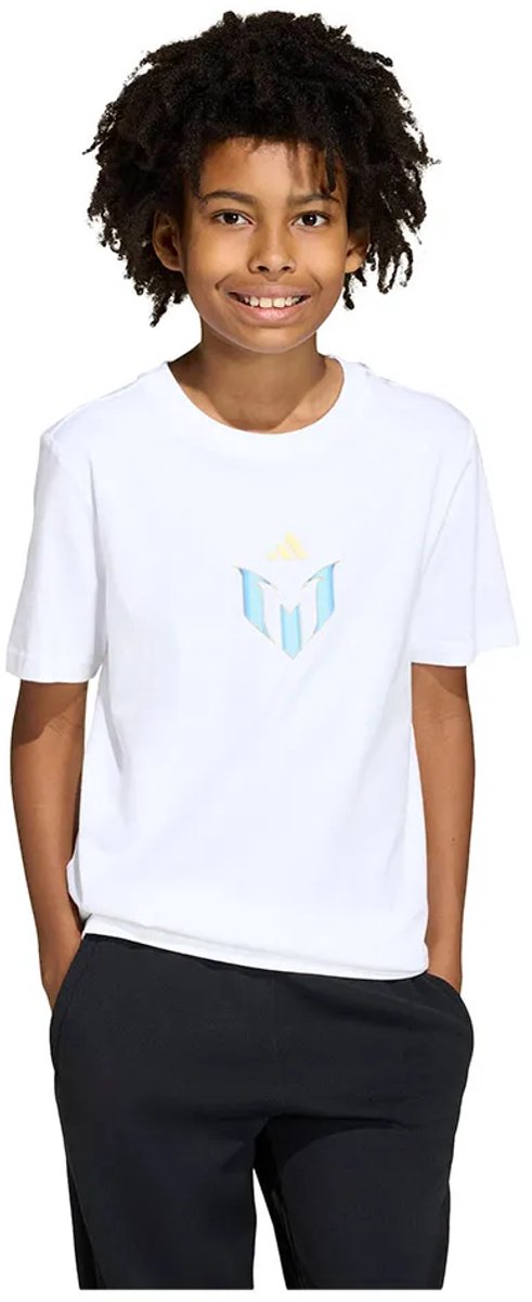 Adidas Messi Icon Graphic T-shirt Met Korte Mouwen Wit 9-10 Years Jongens