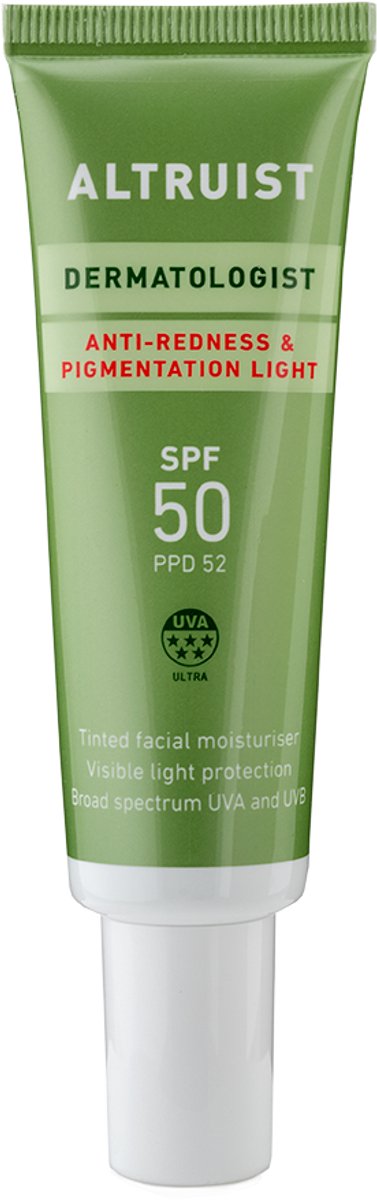 Altruist Anti-Roodheid & Pigmentatie Light SPF50 - Getinte Dagcrème - Voor Gevoelige en Acnegevoelige Huid - Neutraliseert Roodheid - Camouflerend - Dermatologisch Getest - 30ml