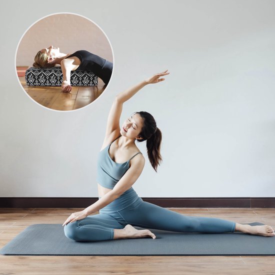 #DoYourYoga - Hoekig Yoga bolster - »Paravati« - Meditatiekussen met bio-organische Spelt vulling - L67 cm & diam.13 cm - Style (7) van #DoYourYoga — afbeelding 5