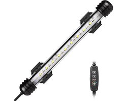 GELLDG LED-aquariumlamp - Onderwateraquariumlamp - 19 cm - Met automatische timer - Blauw-wit kleurveranderende LED - Geschikt voor aquariums van 20-40 cm