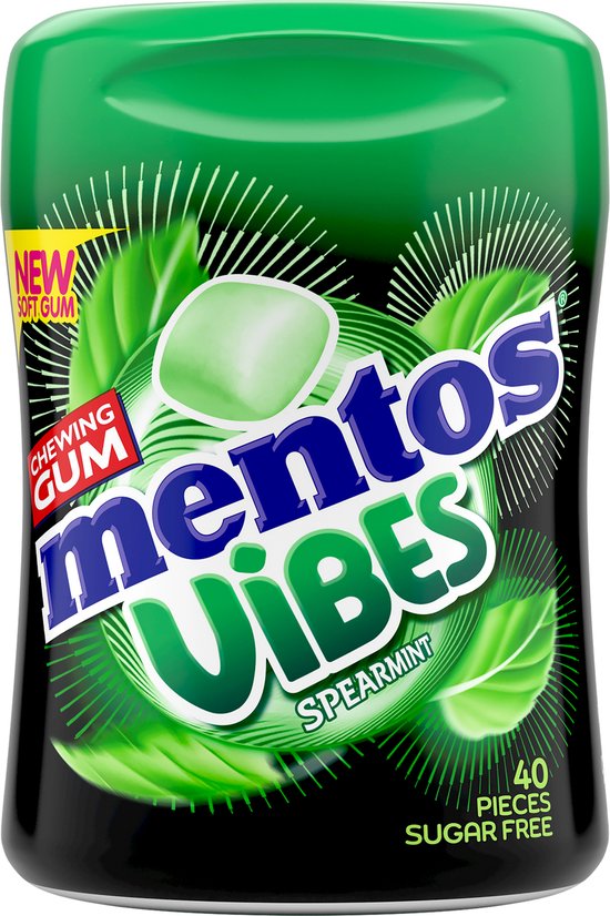 Mentos Gum Vibes Spearmint - Kauwgom - Suikervrij - 6x40stuks