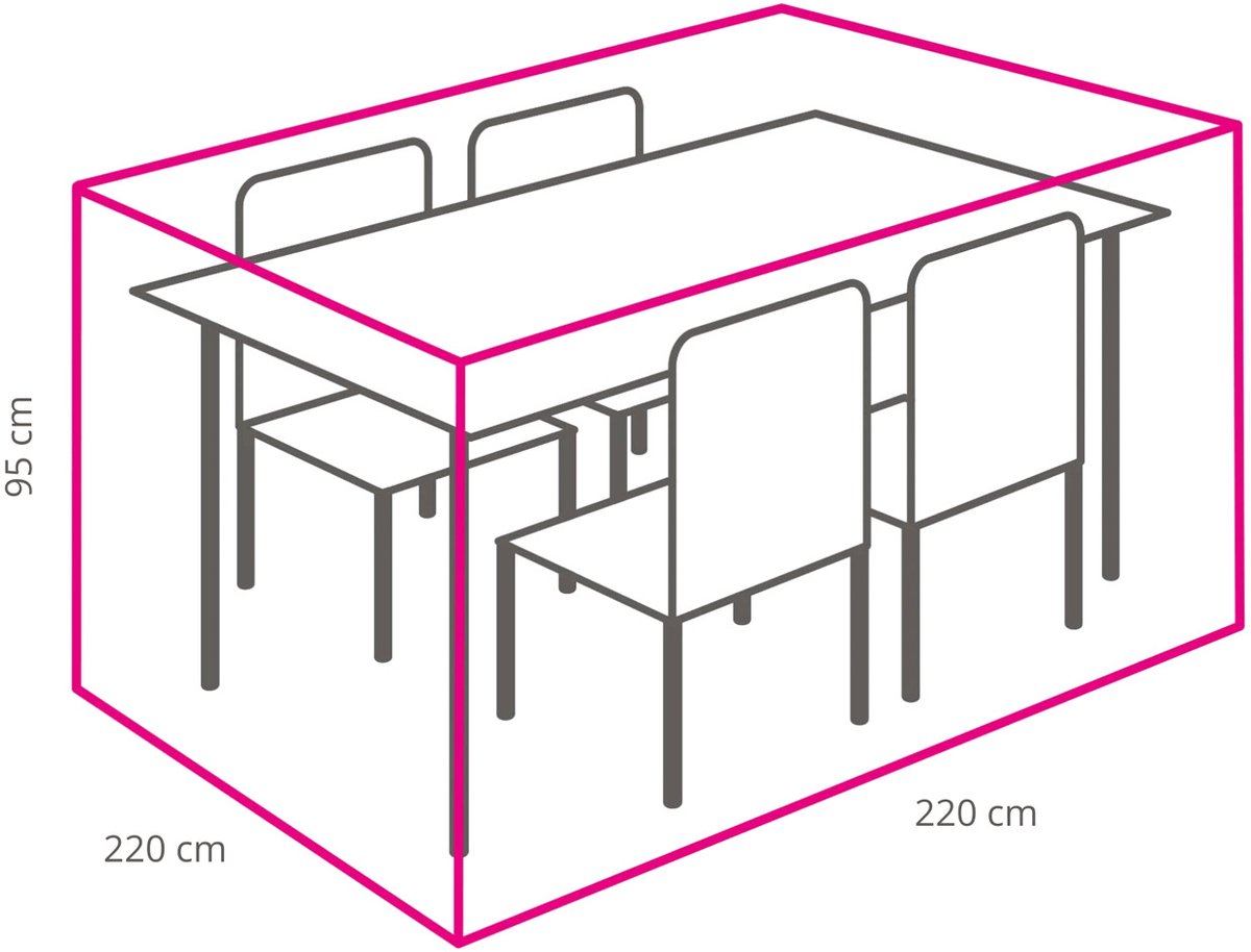 Winza Outdoor Covers - Loungesethoes 220x220x95 cm - antraciet - vierkant - 2 jaar garantie -tuinset hoes