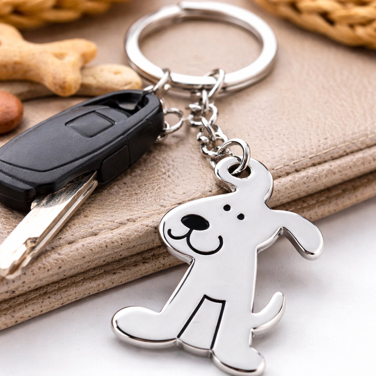 Sleutelhanger Hond I Zilverkleurig I RVS