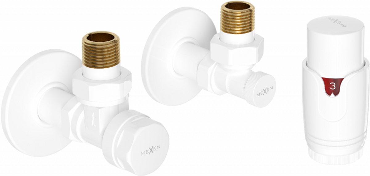 Mexen G00 thermostaatset hoek met afdekking R, wit - W901-900-904-20