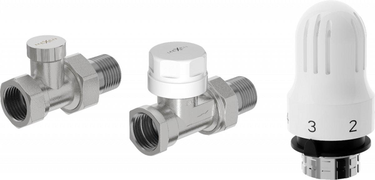 Mexen G04 rechte thermostaatset, nikkel - W914-012-948-01