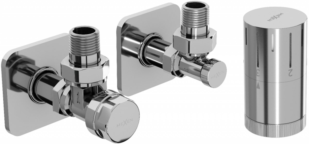 Mexen G05 hoek thermostaatset met S-afdekking, chroom - W901-958-909-01