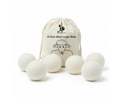 LaundrySpecialist XL Drogerballen - Set van 6 stuks - Herbruikbaar - Duurzaam drogen van de was - Wasdrogerballen - Droogballen - Wasbollen - Duurzaam wol - Wasdrogerballen - Energiebesparend