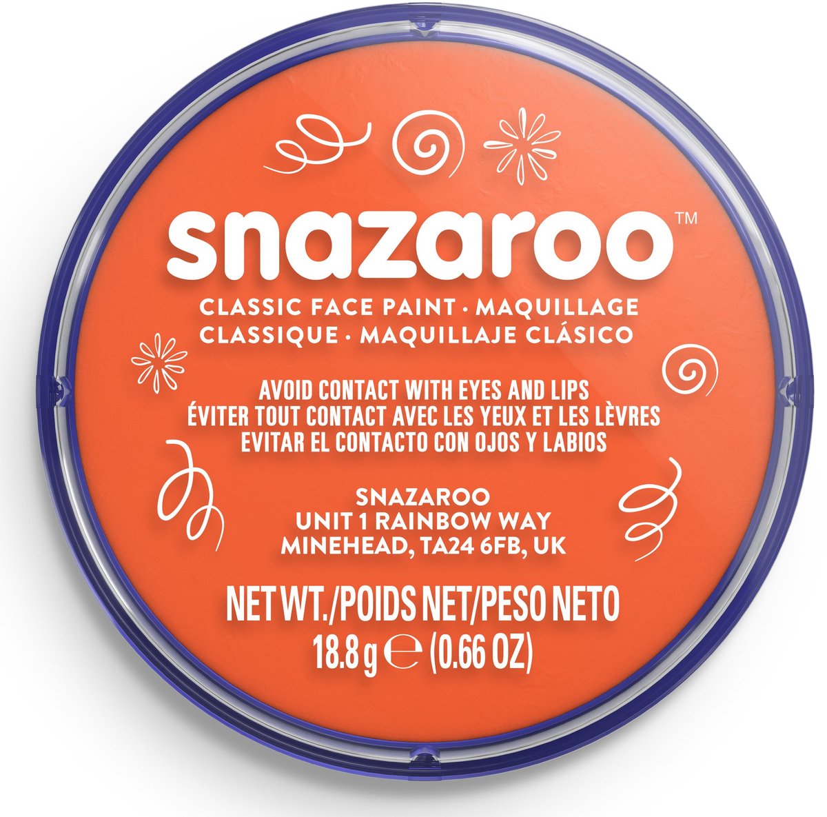 Snazaroo 1118553 - Orange - 18ml Aqua Schmink & Kinderschmink voor Kinderen en Volwassenen