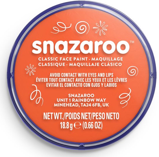 Snazaroo 1118553 - Orange - 18ml Aqua Schmink & Kinderschmink voor Kinderen en Volwassenen