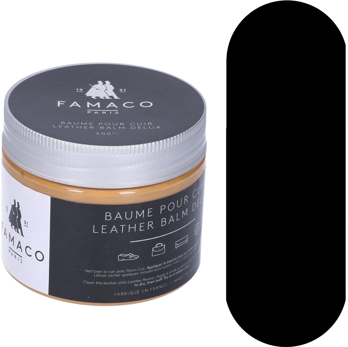 Famaco Leather Balm Care Cream - Lederen Meubelcreme - 300 Black / Noir - 250ml