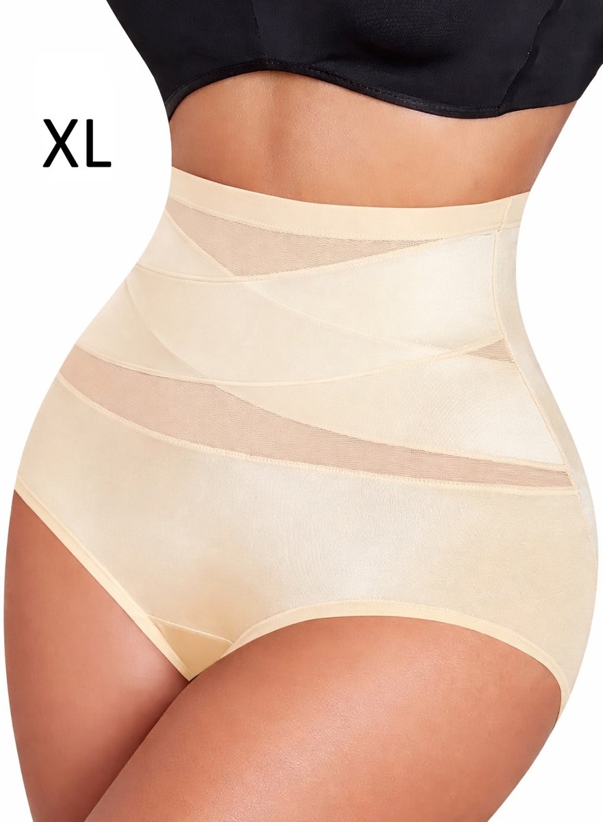 Cheaperito Corrigerend Ademend Ondergoed Met Hoge Taille Voor Dames | Heupliftende Bodyshaper Slipje I Tailletrimmers I Correctie Buik Ondergoed | Maat XL I Beige