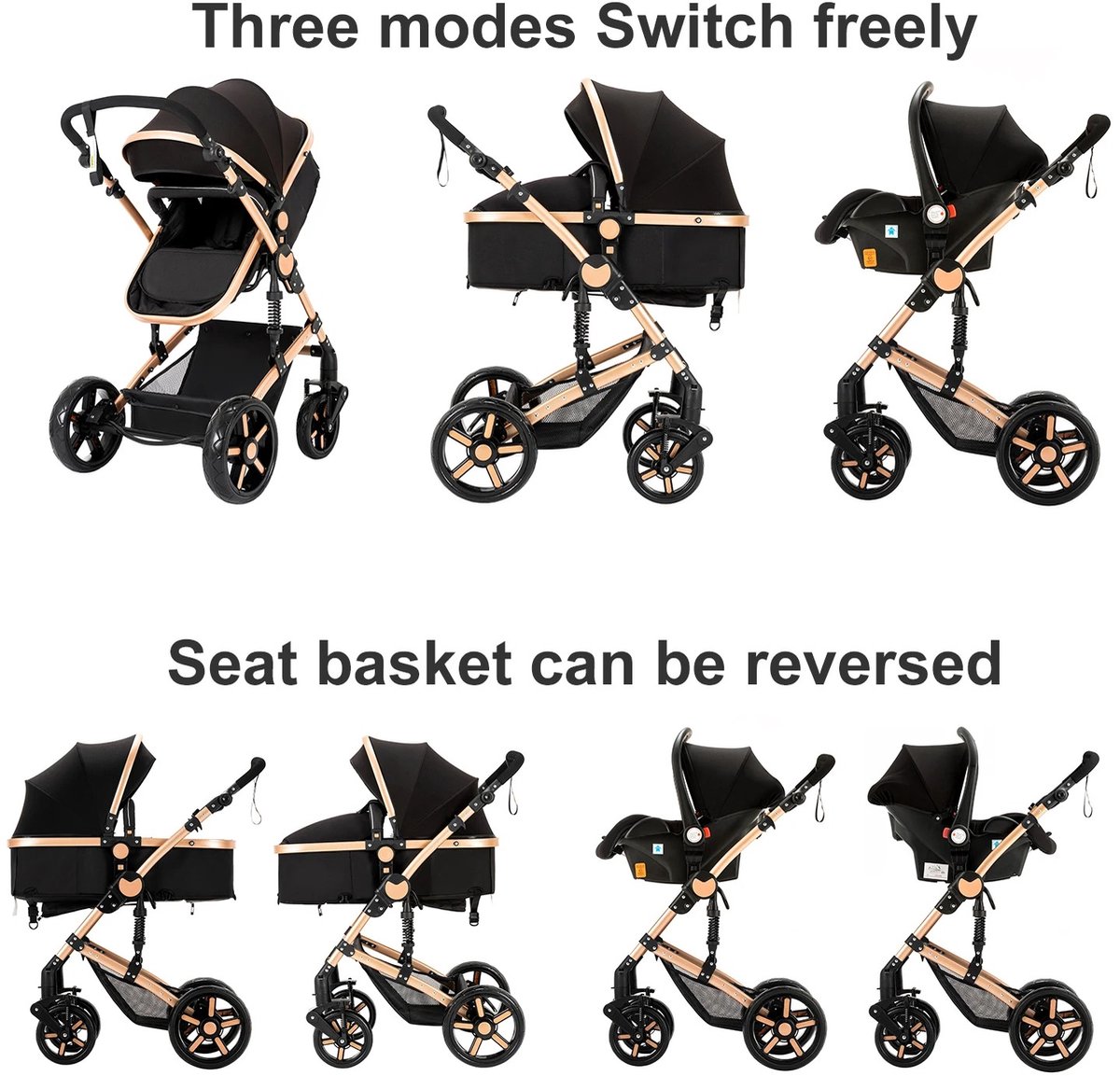MIAAD 3 in 1 Kinderwagen Opvouwbaar - afbeelding 2