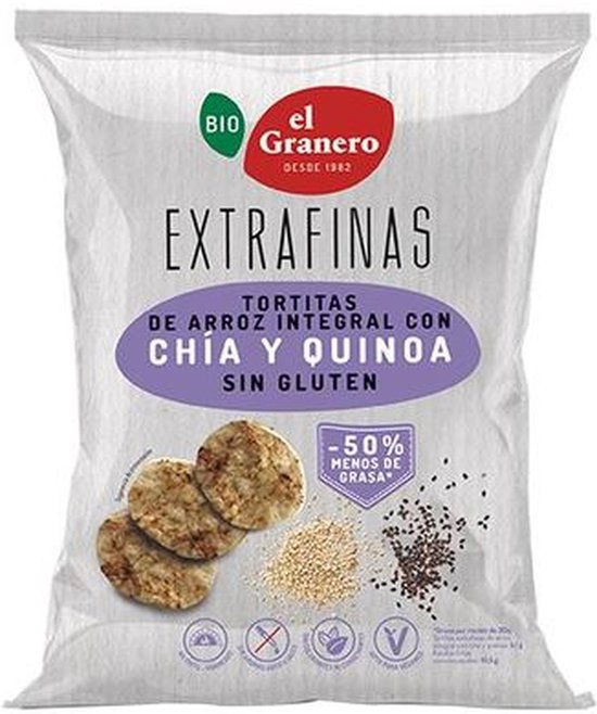 Extra dunne bruine rijst, chia en quinoa pannenkoeken, glutenvrij Bio ...
