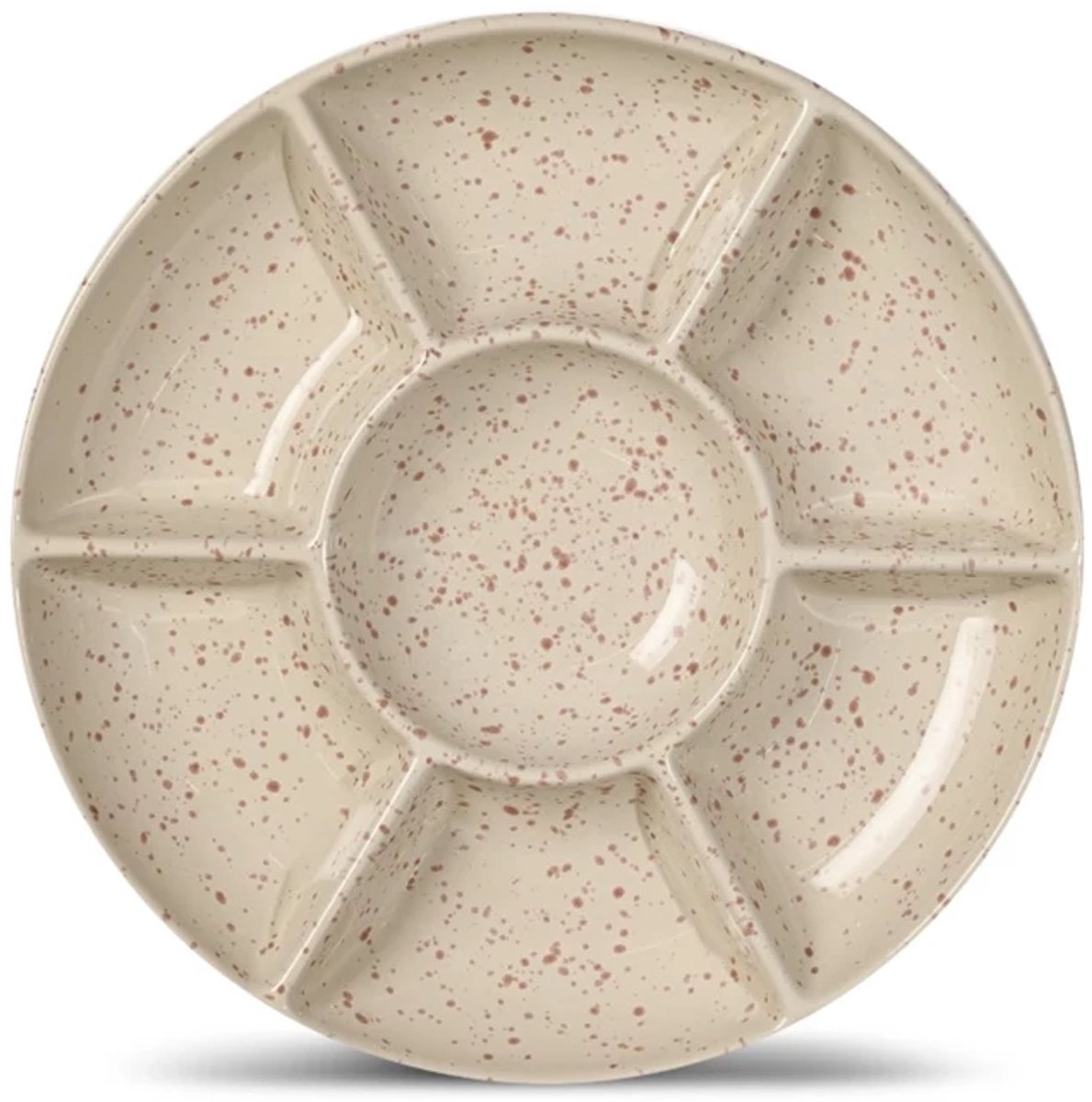 Sagaform Ditte aperoschaal rond D26cm beige / bordeaux