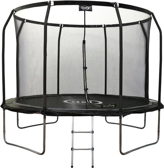 AXI Houston Trampoline - Ø 305 cm – Zwart – Met Ladder en Veiligheidsnet – Onground – Met Beschermrand – Buitenspeelgoed – Vanaf 6 jaar