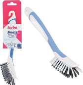 Sorbo Smart Brush Afwasborstel - 3 Typen Borstelharen - Vuilkrabber - Blauw - 1 Stuk - Afwassen