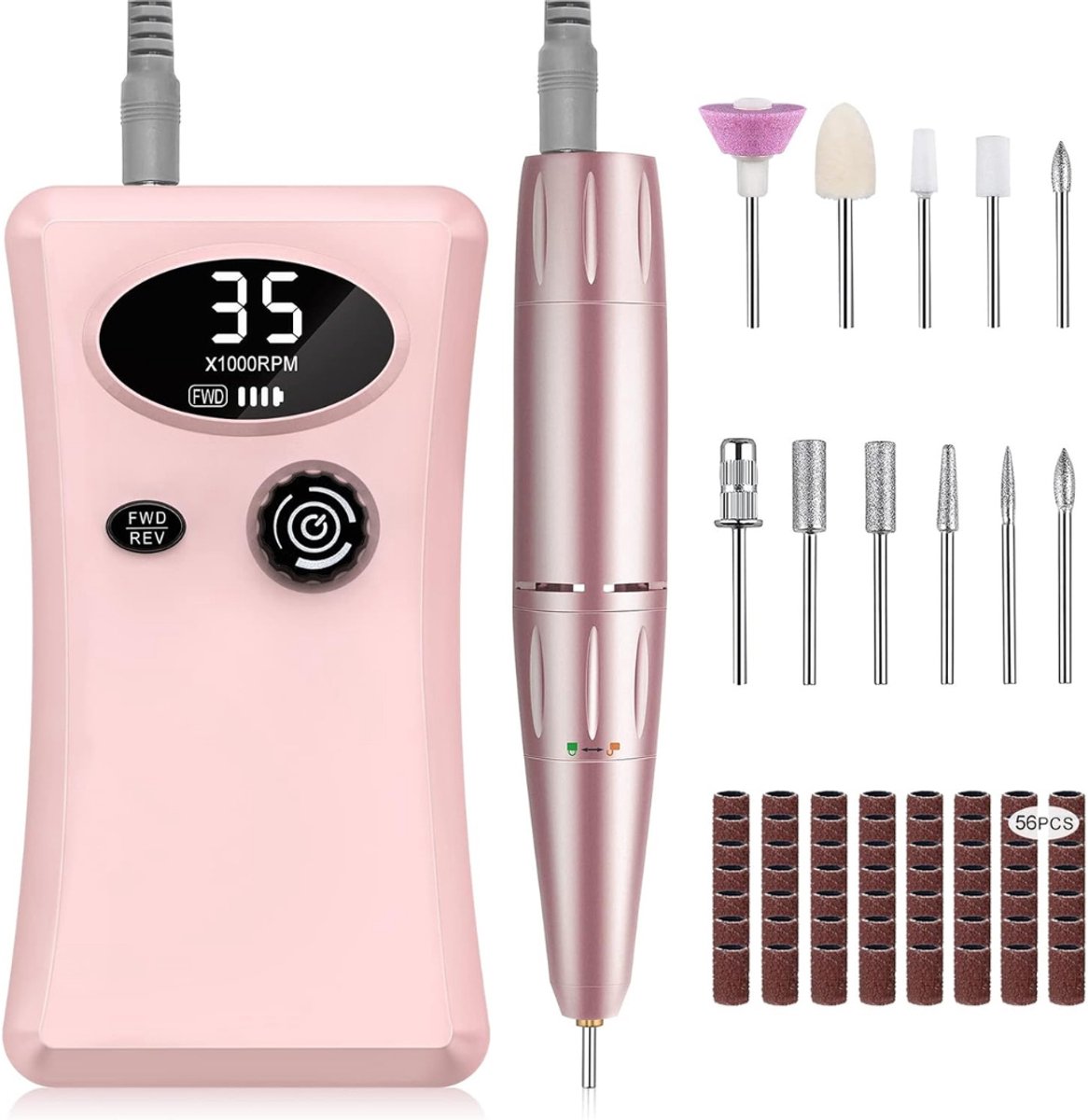 MIRA®Pedicureset Electrisch - Pedicureset Professioneel - Pedicure Set - Roze - 21cm x 16cm x 6cm
