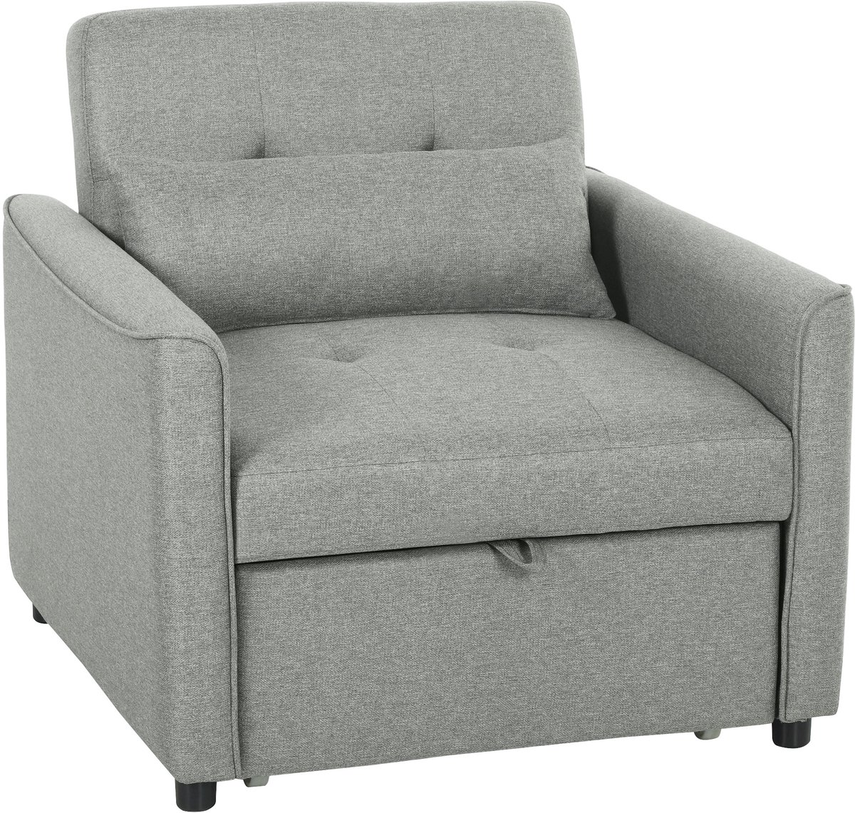 Slaapstoel - Uitklapbaar - Slaapbank - Logeerbed - Zetelbed - Slaapfauteuil - Vouwbed - 1 persoons - Zeer comfortabel - Grijs