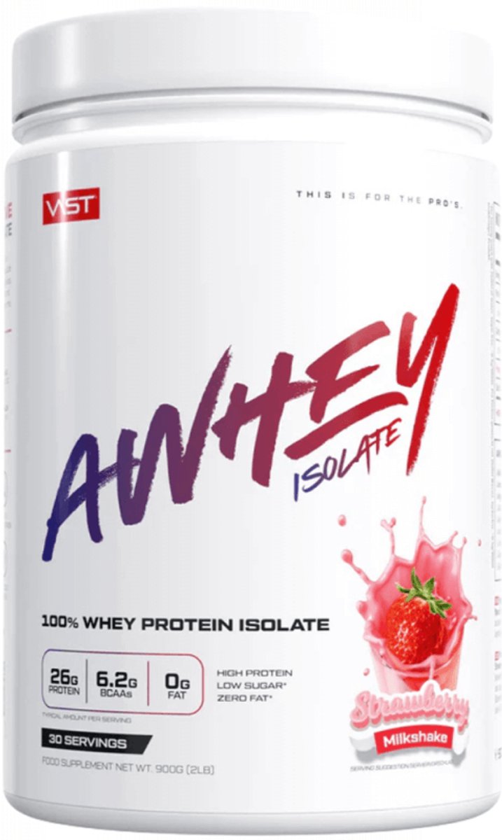 VAST AWhey Isolate (900g) Strawberry Milkshake - Eiwitten - Wei-eiwit isolaat