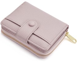 Dames Portemonnee - Kleine portemonnee voor dames van zacht leer - mini portemonnee met ritssluiting - Pasjeshouder - Portemonnee - Kleingeld Vakje - creditcardhouder - bankpashouder - card holder - unisex - Paars