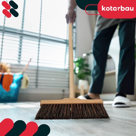 KOTARBAU® Veegbezem, Buitenbezem, Tuinbezem, 27 cm, Straatbezem, Buchenhout PET Kokosvezel, Bruin, Zonder Steel, Buiten, Terras, Werkplaats van KOTARBAU — afbeelding 2