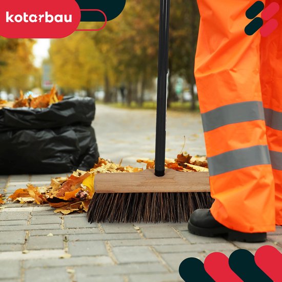 KOTARBAU® Veegbezem, Buitenbezem, Tuinbezem, 27 cm, Straatbezem, Buchenhout PET Kokosvezel, Bruin, Zonder Steel, Buiten, Terras, Werkplaats van KOTARBAU — afbeelding 3