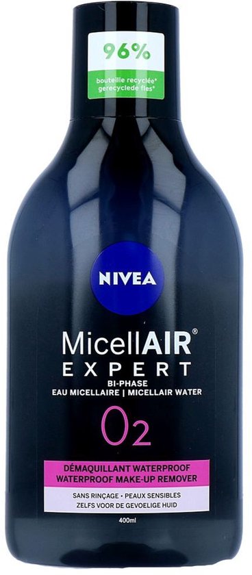 NIVEA Micellair Water Waterproof Expert Make-up Remover - Cleanser - Zwarte thee extract - Reinigingswater - Aminozuren - 400 ml
