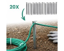 Cheqo® Tentharingen - Tentharingen Set - Tentharingen 20 Stuks - Grondpennen - Grondpennen Tent - Grondpennen Set - Tentpennen - Tentpennen Set - Tent Haringen - Grondharingen - Spijkerharingen