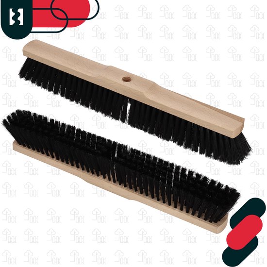 KOTARBAU® Straatbezem, Zonder Steel, Hout, 50 cm, Bruin, Nylon Borstels, Veegbezem, Buitenbezem, Tuinbezem, voor Binnen en Buiten, Ergonomisch Ontwerp van KOTARBAU — afbeelding 2