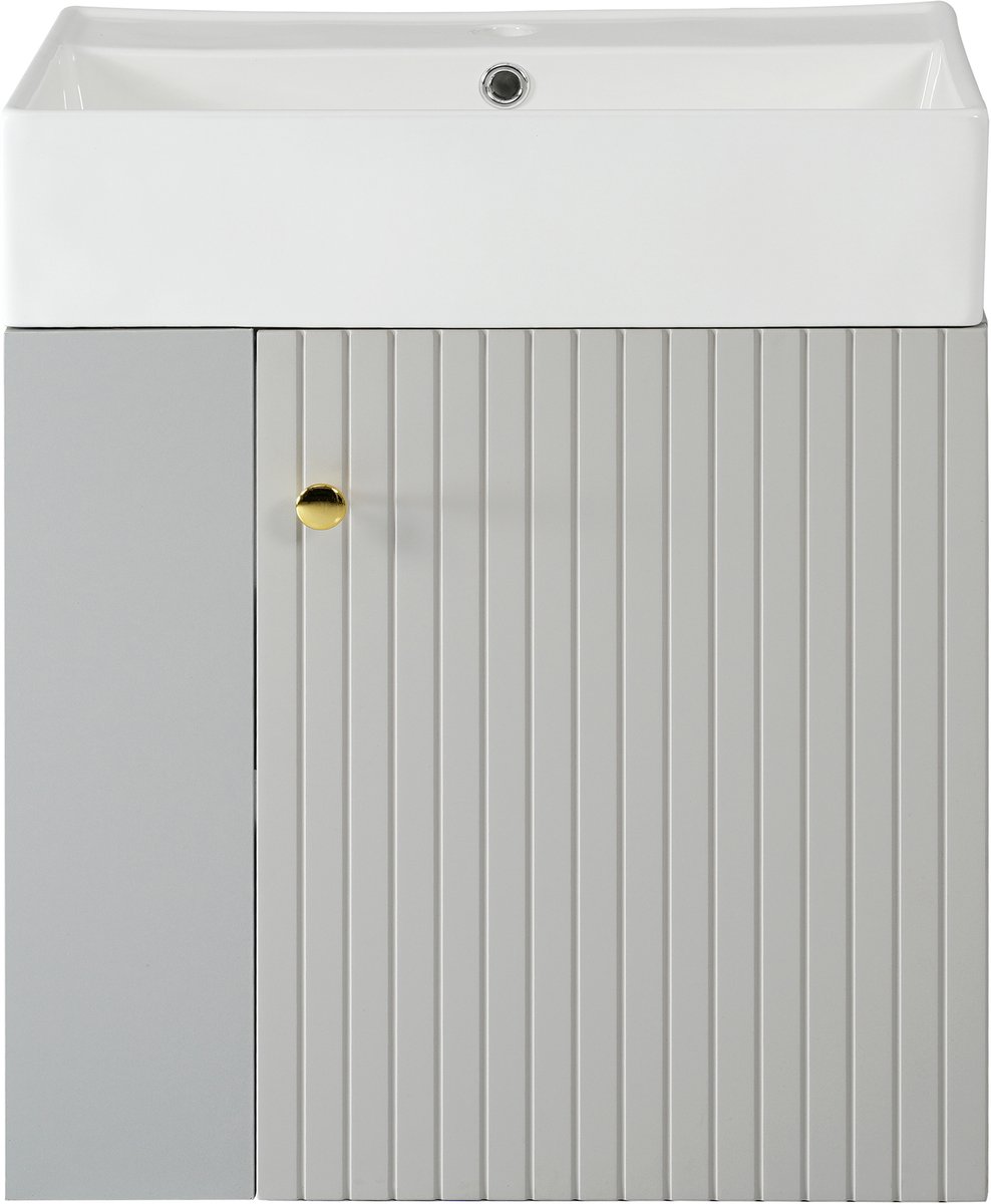 Badkamermeubel wastafel met badmeubel 55 cm, badmeubel, badmeubel hangend wit, klein gasten badkamermeubel- Grijs