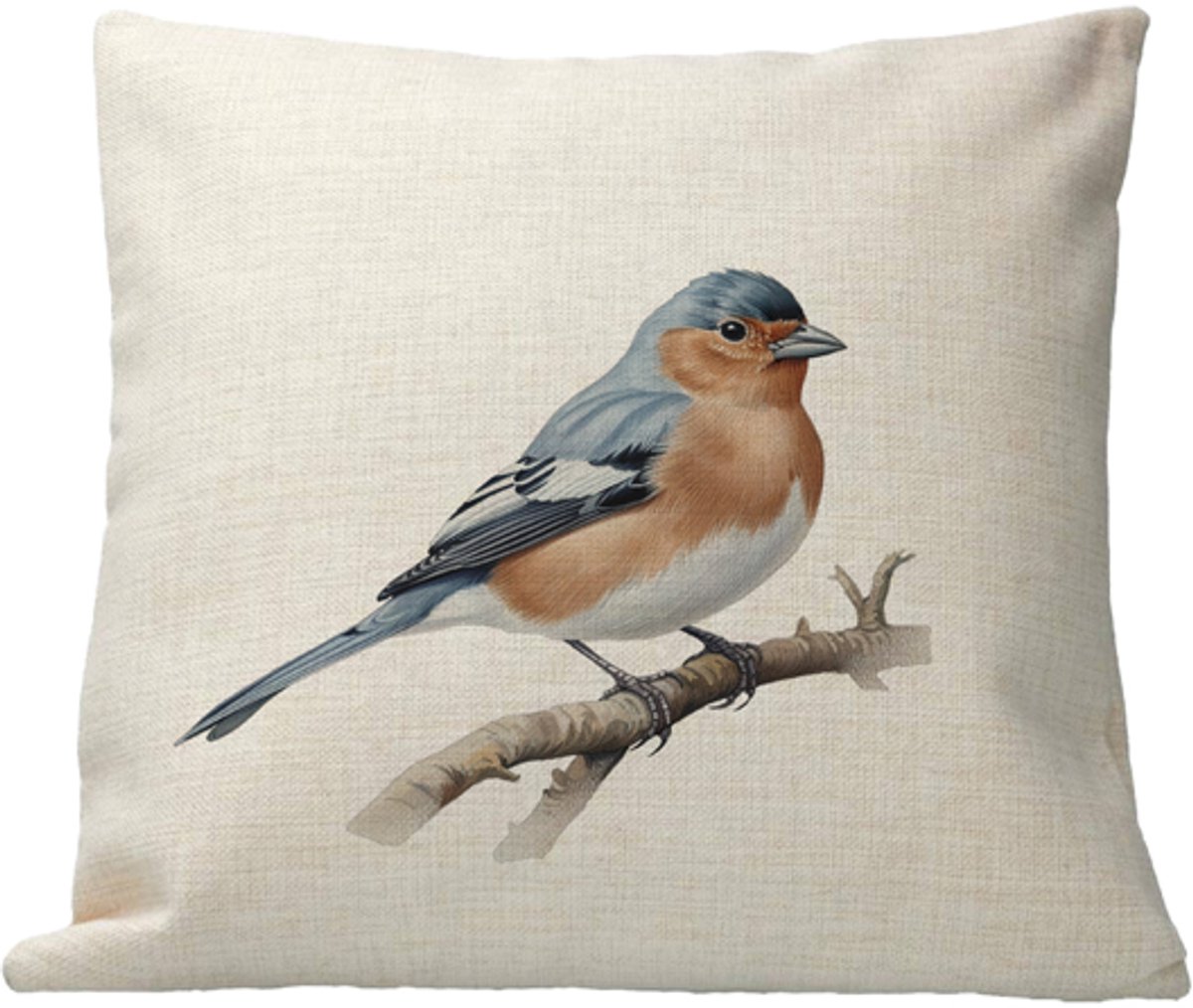 Kussen - Design - Vogel - Vink - Linnen - Kleurvast - inclusief vulling