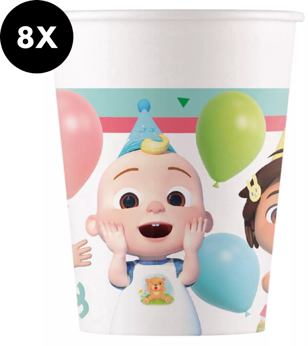 Cocomelon Beker - 200 ml - Birthday - 10 stuks - Voor Verjaardagen en Feestjes